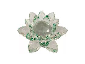 Enfeite Decoração de Cristal Vidro Flor de Lotus Para Sala Quarto Cristaleira Pequeno 8CM
