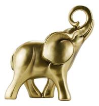Enfeite Decoração Escultura Elefante Dourado - 17cm Enfeite Decoração Escultura Elefante Dourado - 17cm