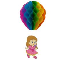 Enfeite Decoração Junina Colorida Balão Fogueira Menina São João