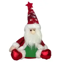 Enfeite Decoração Papai Noel ou Boneco de Neve Sentados 26 cm Bonecos Decorativos Natal