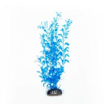 Enfeite decoração para aquário planta artificial maxxi azul