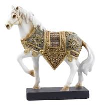Enfeite Decoração Rack Sala Cavalo Branco Realista - 19cm - Minas de Presentes