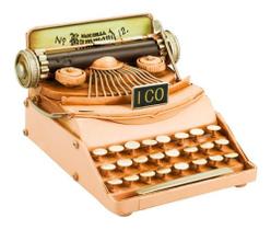 Enfeite Decoração Retrô Máquina De Escrever Rosê Antiga - 17cm - Tascoinport