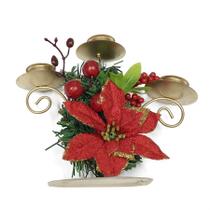 Enfeite decorativo arvore c/ flor 17,5cm vermelho - niazitex