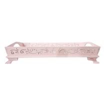 Enfeite Decorativo Bandeja Rosa - Decoração Quarto Sala Luxo Elegante