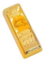Enfeite Decorativo Barra De Ouro Dourada Em Resina - 18.5cm - Tascoinport