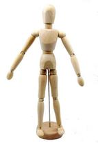 Enfeite Decorativo Boneco Articulado de Madeira 21,5 cm