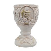 Enfeite Decorativo Cálice Cristão Católico Do Santo Graal Comunhão Em Resina com Detalhes em Dourado Enfeite Decorativo Cálice Cristão Católico Do Santo Graal Comunhão Em Resina com Detalhes em Dourado