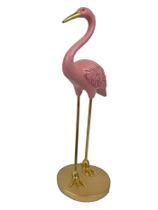 Enfeite Decorativo Cisne Rosa De Resina Para Casa 27Cm