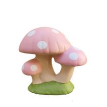 Enfeite Decorativo Cogumelo Triplo Pequeno Ceramica Rosa - Hp Decor