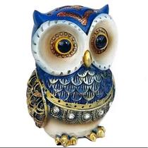 Enfeite decorativo coruja resina luxo