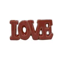 Enfeite Decorativo De Cerâmica Com a Frase Love 16.5x7cm