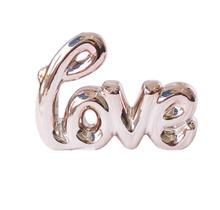 Enfeite decorativo de cerâmica com a palavra love 9.4x12.8cm
