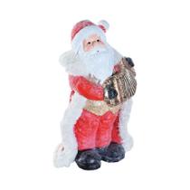 Enfeite Decorativo de Cerâmica Noel com Sanfona - 43cm - 1 unidade - Cromus - Rizzo