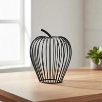 Enfeite Decorativo De Metal Preto Maçã 22,5cm Altura Grande