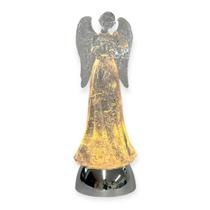 Enfeite Decorativo de Natal Anjo C/ Luz e Glitter 25cm - Vencedor