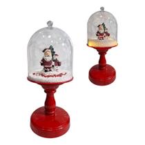 Enfeite Decorativo de Natal Papai Noel na Cúpula Sensor com Luz Som e Movimento