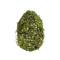 Enfeite Decorativo de Páscoa - Ovo Rústico com Folhas Verdes - 20cm - 1 unidade - Cromus - Rizzo