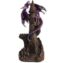 Enfeite Decorativo Dragão No Castelo Roxo Com Luzes Lextack