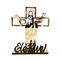 Enfeite Decorativo "Ele Vive" - Decoração Elegante de Sala - Acrílico Espelhado Dourado