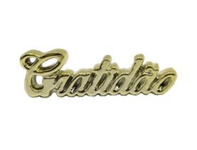 Enfeite Decorativo Em Cerâmica Luxo Gratidão - Dourado