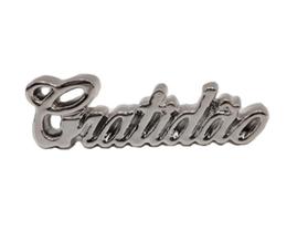 Enfeite Decorativo Em Cerâmica Luxo Gratidão - Prata