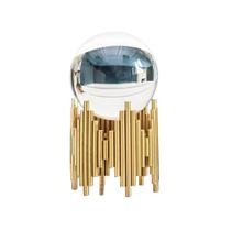 Enfeite Decorativo Em Metal Com Esfera Globo de Vidro 18cm - GENERIC