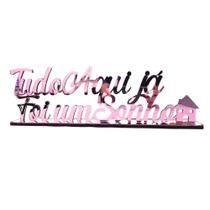 Enfeite Decorativo Espelhado - Frase Espelhado Rose - Decoração com Base Enfeite Decorativo Espelhado - Frase Espelhado Rose - Decoração com Base