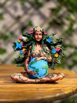Enfeite Decorativo Estatueta Gaia Mãe Terra Natureza Em Resina - Dr Decorações