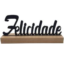Enfeite Decorativo Felicidade Em Mdf 19,8 Cm