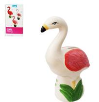 Enfeite Decorativo Flamingo Cofre de Porcelana Colors 19x10x7cm na Caixa - Fwb