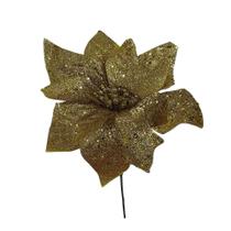 Enfeite decorativo flor c/glitter 15cm - Niazitex