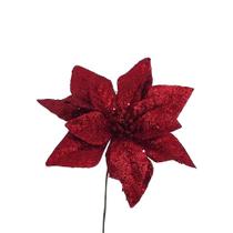 Enfeite Decorativo Flor C/glitter 15cm - Niazitex