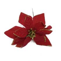 Enfeite Decorativo Galho Flor C/ Glitter 15cm Vermelho - Niazitex Enfeite Decorativo Galho Flor C/ Glitter 15cm Vermelho - Niazitex