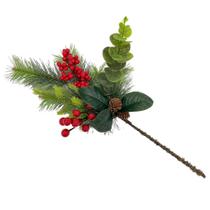 Enfeite Decorativo Galho Normandia 56cm Vermelho - Niazitex