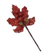 Enfeite decorativo galho vazado c/ folha e frutas 22,5cm - niazite Enfeite decorativo galho vazado c/ folha e frutas 22,5cm - niazite