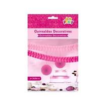 Enfeite Decorativo Guirlandas 2 Cores Com 2,2 Metros Rosa