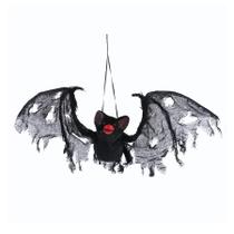 Enfeite Decorativo Halloween Com Som Luz e Movimento - Morcego Cauda de Rato - 65cm - 1 unidade - Cromus - Rizzo