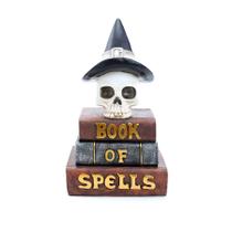 Enfeite Decorativo Halloween - Crânio Com Livros - 27,5cm - 1 unidade - Cromus - Rizzo