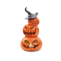 Enfeite Decorativo Halloween - Trio de Abóboras Noite do Terror com LED - 19cm - 1 unidade - Cromus - Rizzo
