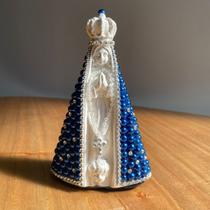 Enfeite Decorativo Imagem Santa Nossa Senhora Pérola Azul
