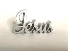 Enfeite Decorativo Jesus em resina Prata 10x5x1,5cm - YouBai