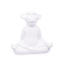 Enfeite Decorativo Macaco Yoga Meditação Cerâmica Branco 17 cm F04 - D'Rossi - DRossi