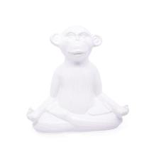 Enfeite Decorativo Macaco Yoga Meditação Cerâmica Branco 17 Cm F04 - D'rossi