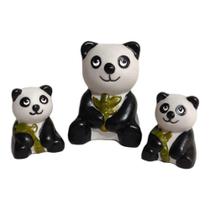 Enfeite Decorativo Miniatura Familia Urso Ursinho Panda - Hp Decor