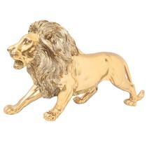 Enfeite Decorativo para Quarto Sala - 22 Cm- Leão Dourado em Resina - Decoração Mesa
