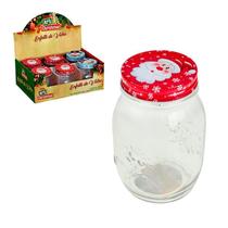 Enfeite Decorativo Pote De Vidro Papai Noel Com Tampa 550Ml