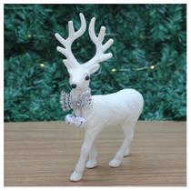 Enfeite Decorativo Rena Branca Com Guizo Natal 21cm Enfeite Decorativo Rena Branca Com Guizo Natal 21cm