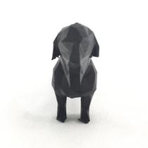 Enfeite Decorativo Salsicha Cachorro Geométrico Preto 10Cm