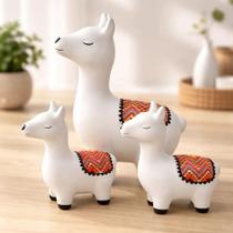Enfeite Decorativo Trio Lhama Mini - Miniatura 3 Peças MD 03